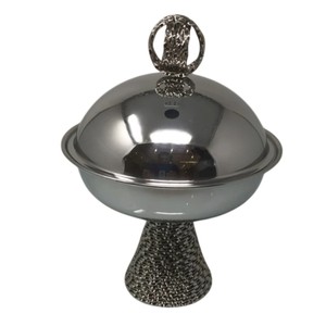 Hot Sale Handmade Eco-Friendly Hammered Metal Date Bowl <b>Lid</b> Premium Gold Plated Arabic Khajoor <b>Pot</b> for Party Wedding Tableware - Product Image 2
