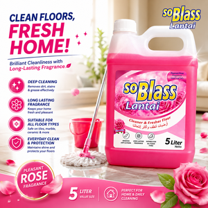 Nettoyant écologique pour sols Blass, 5 litres, parfum citron, parfum longue durée, élimine la saleté, 80 % d'ingrédients actifs pour tous les sols - Product Image 2