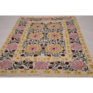 Boho Vintage Handmade Kantha Suzani <b>Quilt</b> Cotton Floral Embroidered Eco-Friendly Washable All-Season Bedspread Indian <b>Throw</b> - Product Image 2