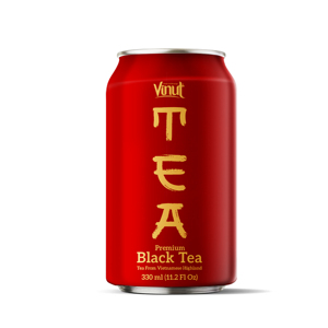 Premium Black Tea Drink, Aluminum Can 330ml, No Added Sugar, VINUT Brand For Wholesale, Beverage Distributor, Refreshing - Product Image 1