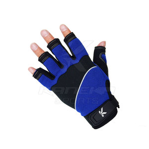 Guantes de Ciclismo Transpirables de Medio Dedo en Cuero para Verano, Cómodos, con Correa Ajustable en la Muñeca para Largos Recorridos en Bicicleta y Ciclismo de Montaña - Product Image 2