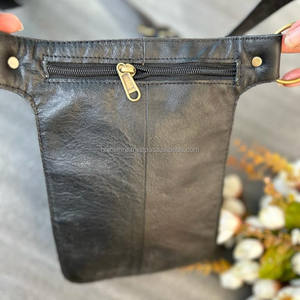 Nouveau sac de taille en cuir véritable de concepteur ceintures de poche en cuir ceinture de voyage à la main unisexe élégant Collection ceintures de poche de hanche - Product Image 5