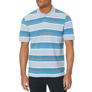 Camisetas tipo polo de verano 100% algodón, suaves, holgadas, elásticas, de manga corta, a rayas, para hombre. - Product Image 2