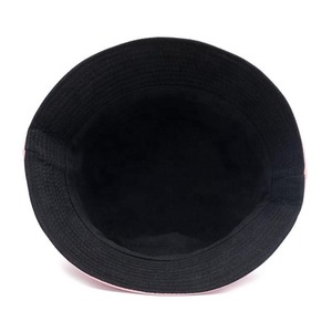 Unisex Black <b>Bucket</b> Hat With <b>Pink</b> Trim Casual Spring Summer Wear Cotton Yarn Canvas Solid Color Adult Style - Product Image 1