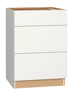 Gabinete de Cocina Moderno de Madera Sólida con Tres Cajones, Estilo Shaker Blanco, Delgado, Listo para Armar, 3DB12 - Product Image 3