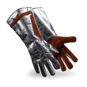 Gants de soudage en cuir de vachette pleine fleur, résistants à la chaleur et aux étincelles, ignifuges, pour la construction (vente en gros) - Product Image 1