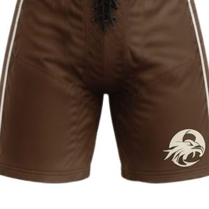 Conjunto de Jersey y Pantalones Cortos Deportivos Sublimados para Hombre, Color Marrón y Blanco, Cuello en V, Rayas, Poliéster, Ropa Deportiva para Entrenamiento de Equipo - Product Image 6