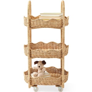 Carrito de Almacenamiento Vertical de Mimbre con Diseño de Ondas, Estante de Almacenamiento de Múltiples Niveles, Estante de Mimbre para Organización y Decoración del Hogar - Product Image 1