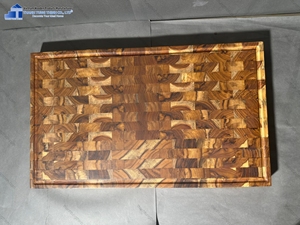 Tabla de Cortar de Madera Rectangular con Asa, Acabado Natural, Duradera, Apta para Lavavajillas, Ecológica, Hecha en Vietnam - Product Image 4