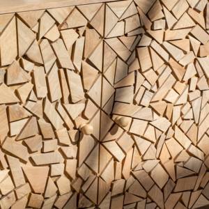 Buffet en mosaïque de bois géométrique Vandana Arista Pebble pour des intérieurs et extérieurs modernes et élégants - Product Image 4
