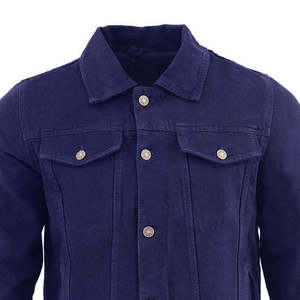 Veste en jean pour homme en gros, 100 % coton, coupe ajustée, boutonnée, style hip-hop, respirante, séchage rapide, position du logo personnalisable - Product Image 6