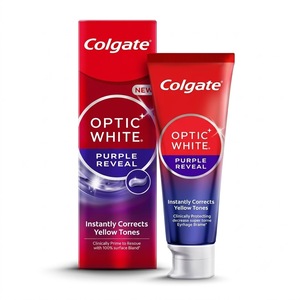 Dentifrice Optic White Purple saveur menthe, formule blanchissante, anti-caries, rafraîchissant buccal, nettoyage de base pour adultes à domicile - Product Image 4