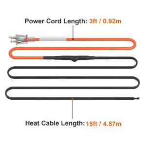 Cavo Riscaldante Autoriscaldante da 15FT 5W/FT per Tubi, con Protezione Antigelo Integrata, Nastro Riscaldante per Tubazioni dell'Acqua - Product Image 4