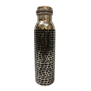 Botella de agua de cobre de 1l de alta calidad, artesanía india única con diseño elegante, tapa térmica superior duradera para PC, artículo decorativo para el hogar - Product Image 4