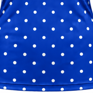 T-shirt Femme Col Montant à Pois Bleu Royal Manches Courtes Coupe Slim Extensible Imprimé Décontracté Tendance Été Vente en Gros - Product Image 6