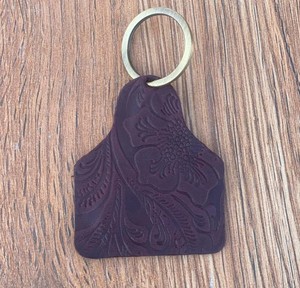 Nuevo llavero de cuero en relieve con estilo occidental hecho a mano Real, llaveros con estampado Floral, llaveros de forma única de cuero genuino personalizados - Product Image 3