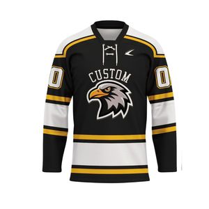 Lightweight Breathable Plain Dyed Ice Hockey Sportswear Custom OEM Hockey Jerseys Embroidered Twill Sublimated Hockey Front - Product Image 2