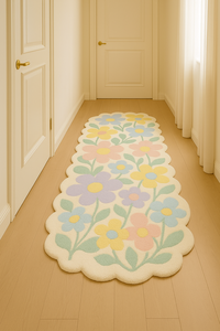 Modern Multicolor Wool Rug Custom Contemporary Floral Shaped Wool Rug Handmade <b>Carpet</b> for Stylish Interiors - Product Image 3