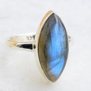 <b>Labradorite</b> <b>Ring</b> 925 Sterling Silver Handmade Boho Statement Promise Jewelry for Women Natural Marquise Shape Gemstone Jewelry - Product Image 1