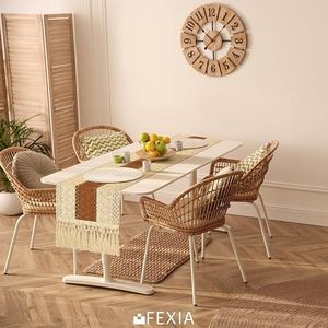 ผ้าปูโต๊ะมาคราเม่สไตล์โบโฮขนาด 72 นิ้ว แบบเรียบง่ายสไตล์บ้านไร่ พร้อมพู่ห้อยสไตล์โบฮีเมียน สำหรับตกแต่งวันขอบคุณพระเจ้าและงานปาร์ตี้ - Product Image 4