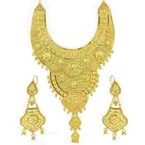 Juego de Collares Largos de Novia Turcos Chapados en Oro de 14K, 18K y 24K, Estilo Tradicional de Dubái, Venta al Por Mayor - Product Image 4