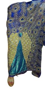 Heavy Beaded Designer George Wrapper con blusa bordada hecha de poliéster y modal - Product Image 4