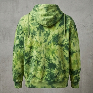 Sweat à capuche polaire pour homme en polyester/coton délavé à l'acide, avec logo personnalisé, design uni, respirant, épaules tombantes, grandes tailles, automne - Product Image 2