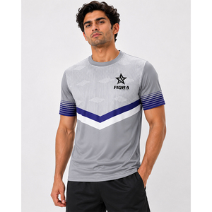 Camiseta de Manga Corta de Secado Rápido para Hombre, 100% Poliéster, Diseño Estampado para Maratón, Deportes al Aire Libre, Venta al Por Mayor OEM 2026, Económica - Product Image 1