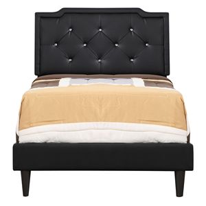 Cama Individual Glory Furniture Deb G1119 TB, Todo en Uno, Tapizada en Negro - Product Image 6
