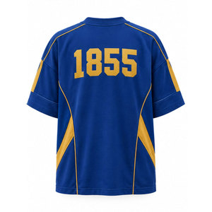 Sigma Chi 1855 T-shirt à manches courtes bleu et or avec bordure contrastée, col rond, coupe régulière, t-shirts décontractés pour hommes - Product Image 3