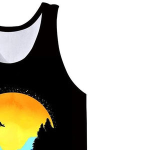 VYRRA INTERNATIONAL Men's Black Tank <b>Top</b> O-Neck Sporty Casual Knitted Breathable Polyester/Cotton Sleeveless Shirt - Product Image 4
