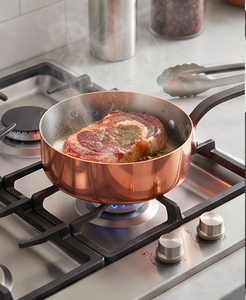 Copper Sauce <b>Pan</b> Stainless Steel Lining Zinc Alloy <b>Handle</b> Heat Resistant For Gas Use And Induction Cooker Use - Product Image 3
