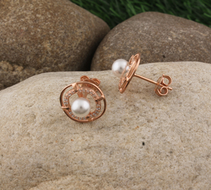 925 Sterling <b>Silver</b> Pearl <b>Stud</b> Earrings Natural Freshwater Pearl Earrings Minimalist Round White Pearl Jewelry Wholesale for Ret - Product Image 5