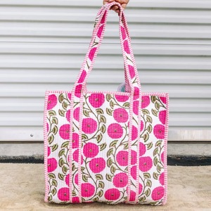 Bolso Tote de Algodón Acolchado con Estampado Floral, Bolso de Hombro, Ligero, para Uso Diario, Elegante, Reutilizable, para Viajes, Playa, Mujer - Product Image 5