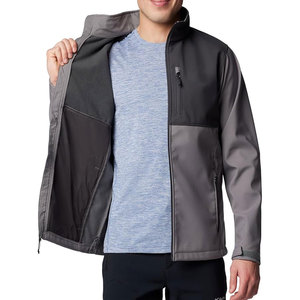 Men_s Custom Design Winter Workwear Softshell <b>Jacket</b> Windproof Waterproof <b>Fleece</b> <b>Lining</b> Stand Collar Zipper Closure Front Logo - Product Image 3