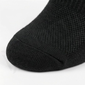 Black Crew Socks Breathable Polyester Spandex Knitted Running Athletic Socks for Adults Summer Sport Wear - Product Image 6