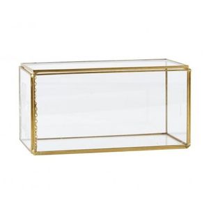 Wholesale Vintage Brass Edge Clear Glass Box Geometric Terrarium Jewelry Organizer Ring Box Tabletop <b>Display</b> <b>Case</b> for Wedding - Product Image 1