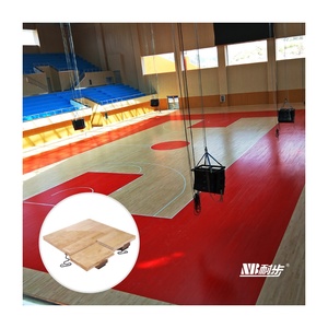 NB nuevo producto sistema portátil cualquiera puede instalarlo fácilmente suelo <span class=keywords><strong>de</strong></span> baloncesto adecuado para gimnasio escolar para baloncesto - Product Image 5