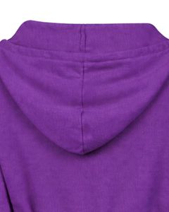 Sudadera con capucha corta morada para mujer, ajustada, de manga larga, de algodón y forro polar, estilo casual urbano, con logotipo personalizado, fabricación ODM - Product Image 6