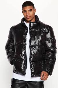 Gloxy Puffer Jacket Custom logo Vintage Solid Color Puffer Down Jacket Men Winter <b>Bubble</b> Padded Coat <b>Top</b> Mens Jackets - Product Image 3