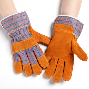Leather Gloves Wrist Length Striped Cotton Lining Breathable Outdoor Safety Gloves Spring Autumn Daily Use - Product Image 6
