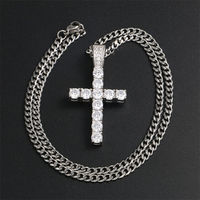 Pendentif Charme Micro Pavé Diamant Rond Taille Brillant Plaqué Style Hip-Hop Unisexe Solitaire Amovible Bijoux Fins de Luxe Cadeau Premium