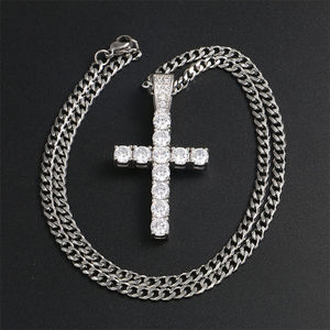 Pendentif Charme Micro Pavé Diamant Rond Taille Brillant Plaqué Style Hip-Hop Unisexe Solitaire Amovible Bijoux Fins de Luxe Cadeau Premium - Product Image 4