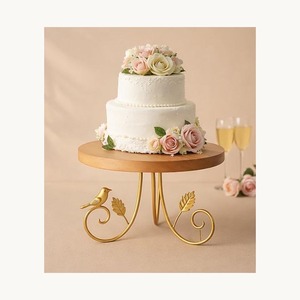 Elegante Soporte para Pastel de Metal y Madera, Nuevo Soporte para Servir Postres para Restaurante, Boda, Cumpleaños - Product Image 1
