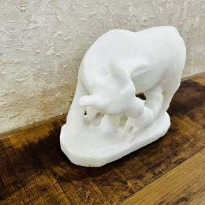 Estatua de vaca y Becerro de mármol Makrana, decoración grande para el hogar y regalos personalizados para seres queridos - Product Image 3