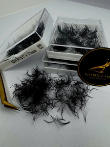 Extensions de cils pré-fabriquées Volume Mega Fans CC/DD/M/L Curl 3D-8D Base étroite Noir Mat Cheveux synthétiques Haute Qualité - Product Image 3