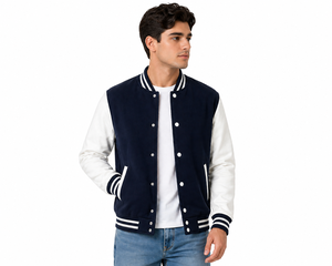 Varsity <b>Jacket</b> Custom Premium wool & leather sleeves Personalized with your name on front Classic fit cozy and iconic style OEM - Product Image 1