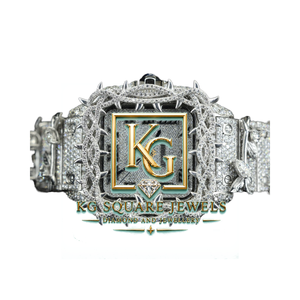 Reloj de Lujo para Hombre KG Square Jewels, Mecánico, con Cristal de Zafiro, Analógico, Moderno, Estilo Hip Hop, de Acero Inoxidable con Incrustaciones de Diamantes Cuadrados - Product Image 1