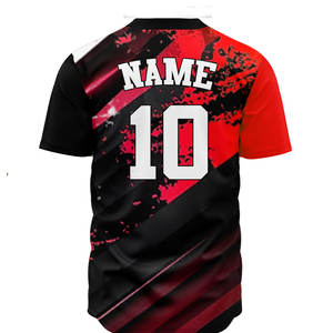 Maillots de baseball personnalisés pour hommes, imprimés par sublimation numérique, 100 % polyester, col rond, uniforme de softball - Product Image 2