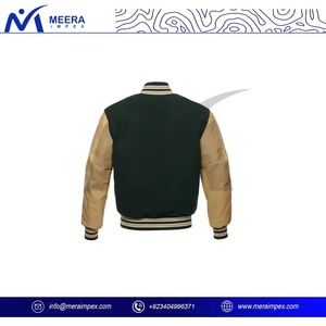 เสื้อแจ็คเก็ตวาร์ซิตี้ผู้ชายแบบสั่งทำ |   เสื้อสไตล์เรโทรเลตเตอร์แมน ตัดเย็บทนทาน ตัวเสื้อผ้าวูลผสม แขนหนัง เหมาะสำหรับการสร้างแบรนด์ - Product Image 4